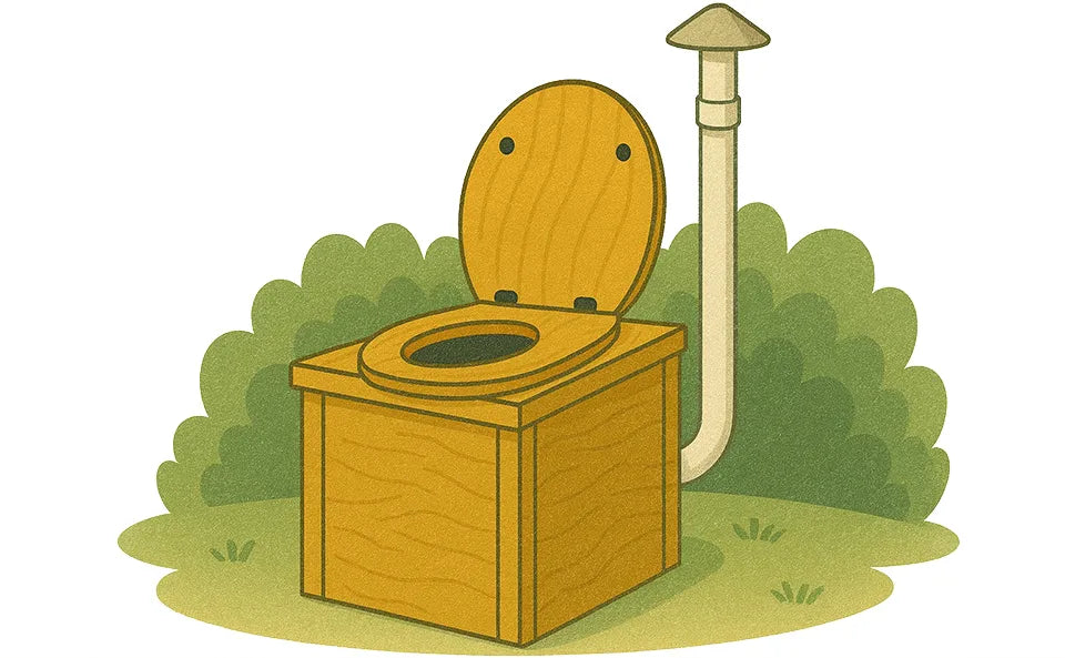 Dry toilet with exhaust system Illustration