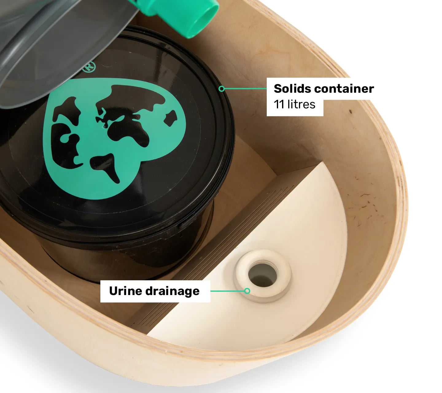 TROBOLO TinyBloem elegant composting toilet look inside
