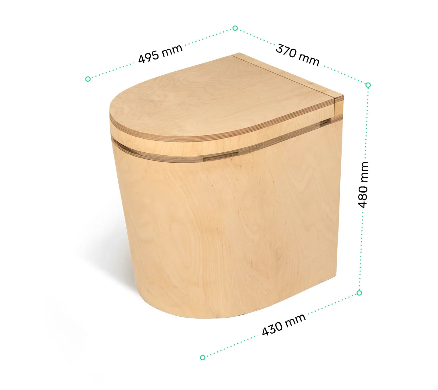 TROBOLO TinyBloem elegant composting toilet dimensions