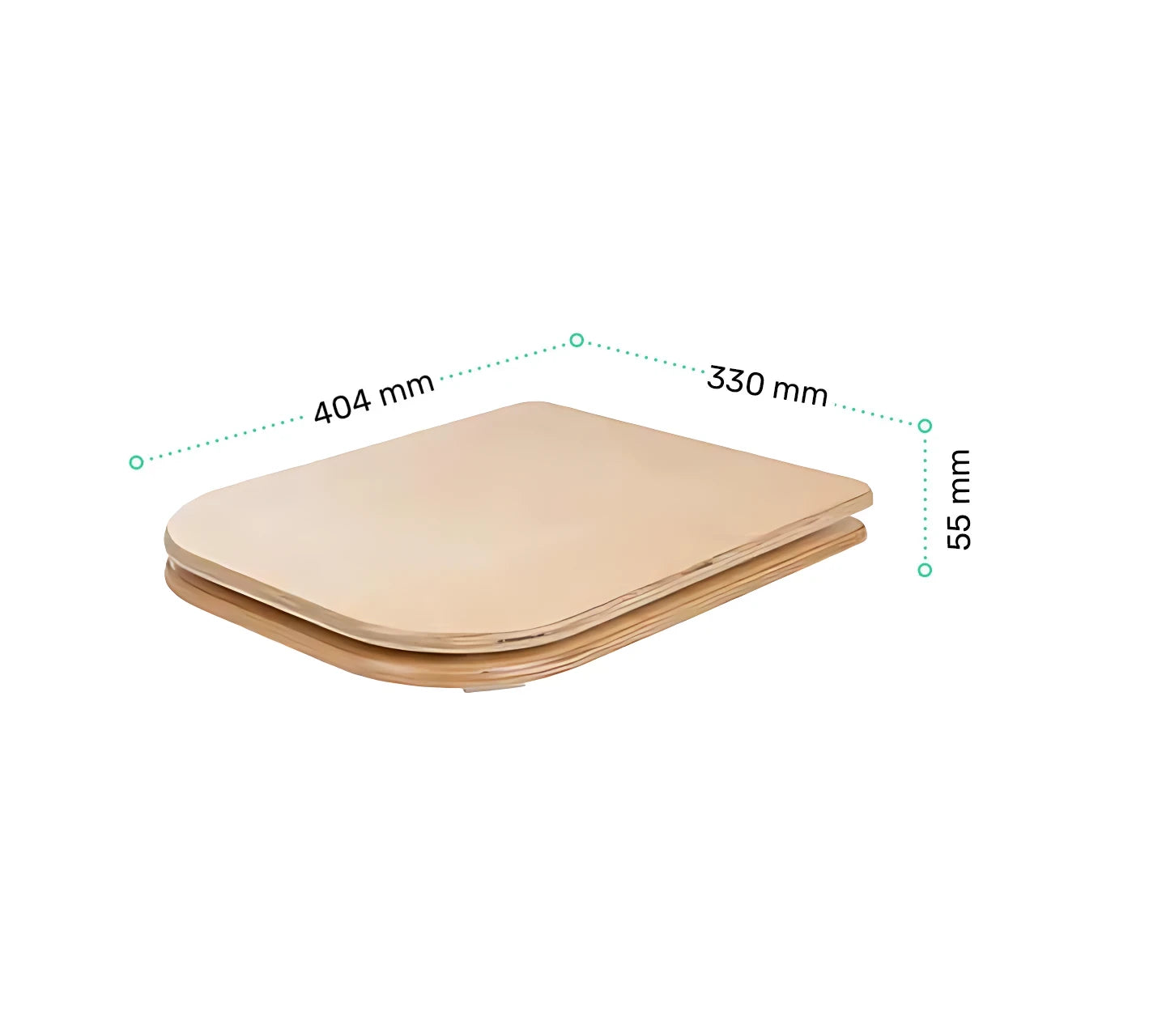 TROBOLO Wooden toilet seat with lid, dimensions