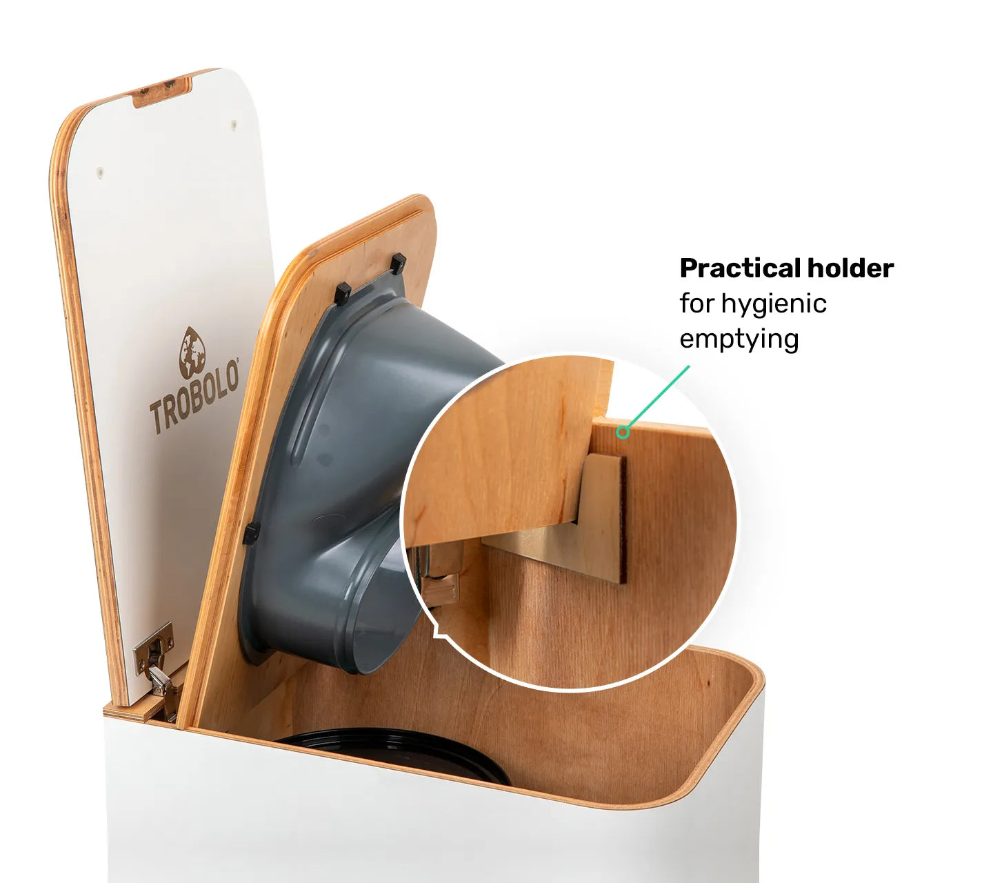 TROBOLO Silvabloem white composting toilet milling