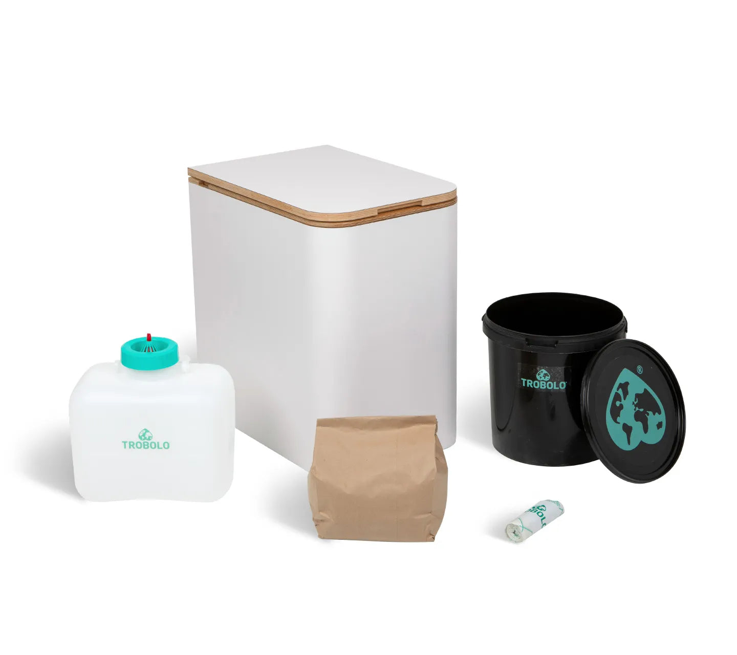 TROBOLO Silvabloem white composting toilet scope of delivery