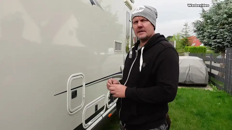 RV toilet from the outside