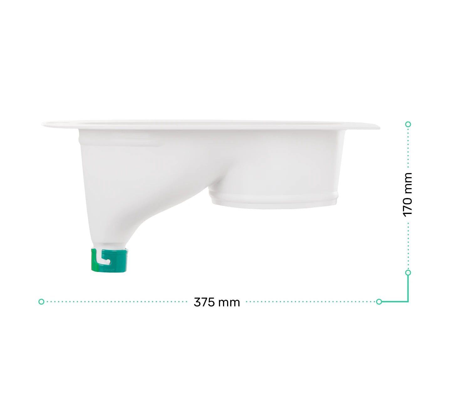 TROBOLO composting toilet insert white - Dimensions