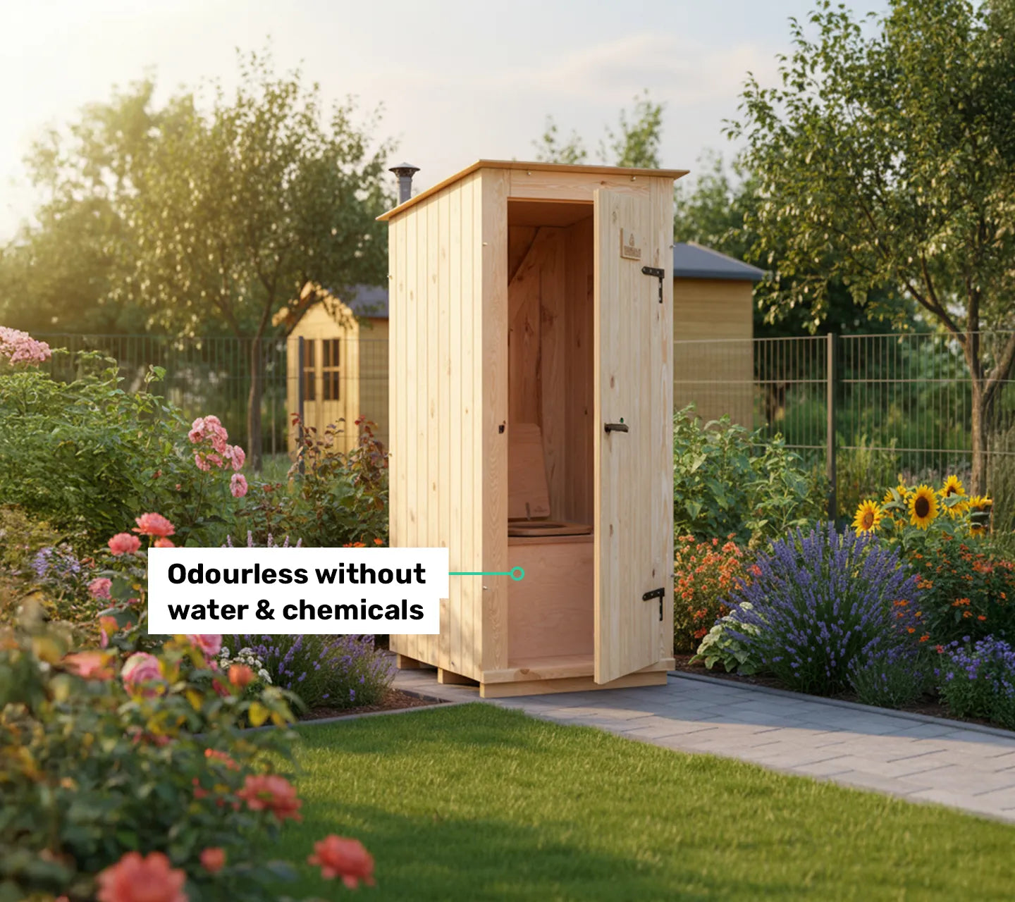 TROBOLO KersaBoem composting toilet dimensions works without water