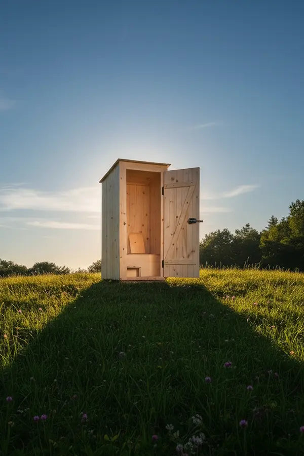 TROBOLO KitaBoem Trockentrenntoilette für Erwachsene und Kinder auf einer Wiese