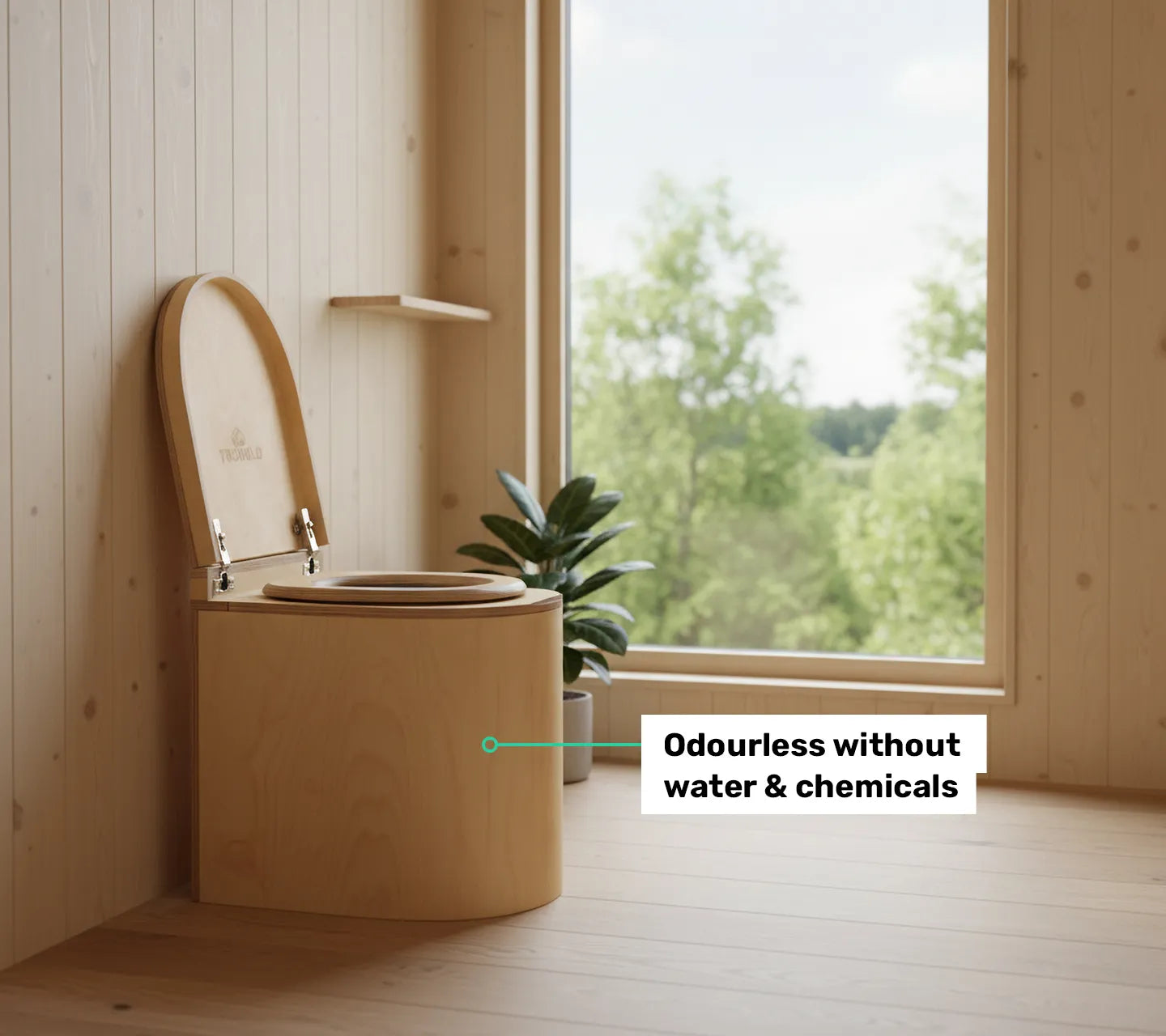 TROBOLO LunaBloem rounded composting toilet odourless without water and chemicals