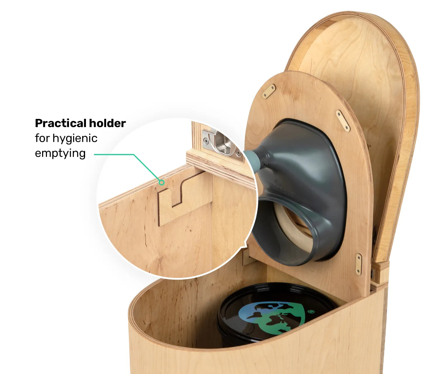 TROBOLO LunaBloem rounded composting toilet emptying