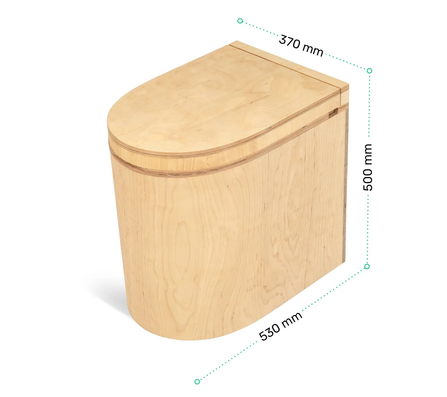 TROBOLO LunaBloem rounded composting toilet dimensionen