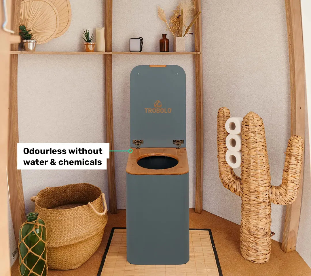 TROBOLO Silvabloem grey composting toilet odourless without water and chemicals