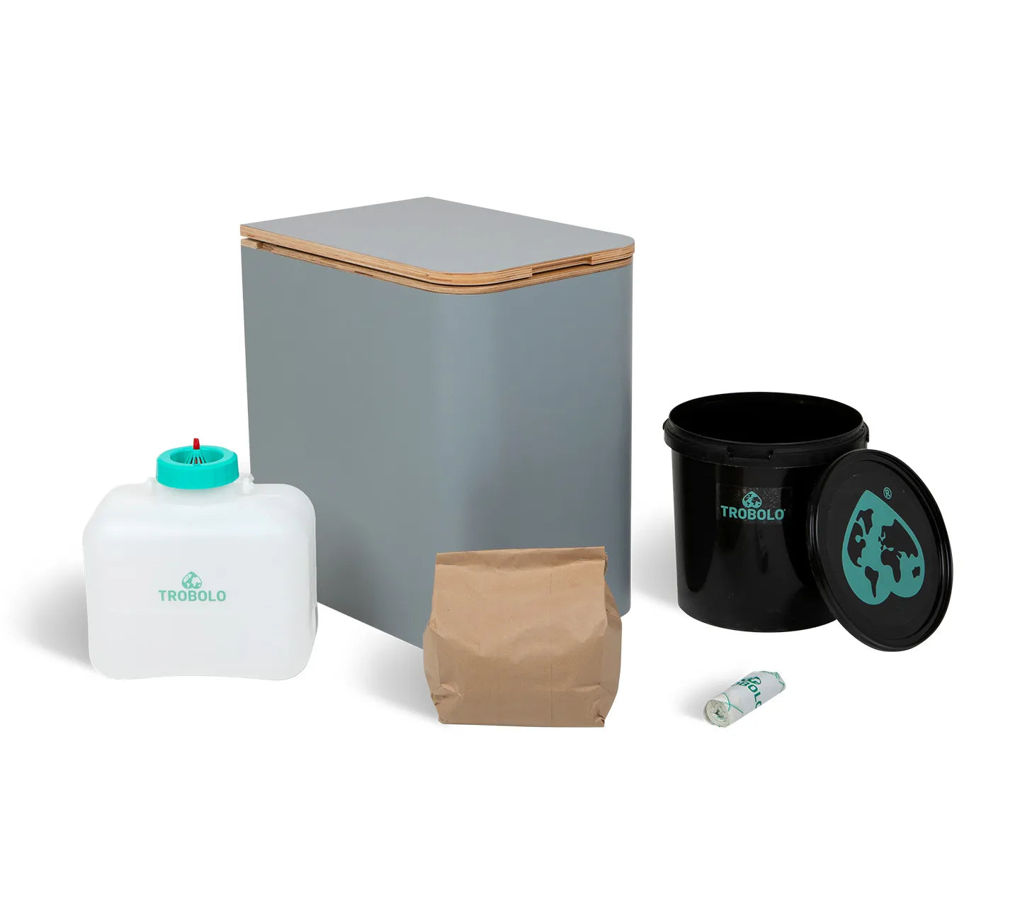 TROBOLO Silvabloem grey composting toilet scope of delivery