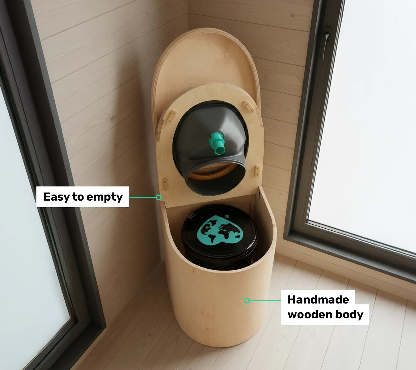 TROBOLO TinyBloem easy to empty composting toilet 