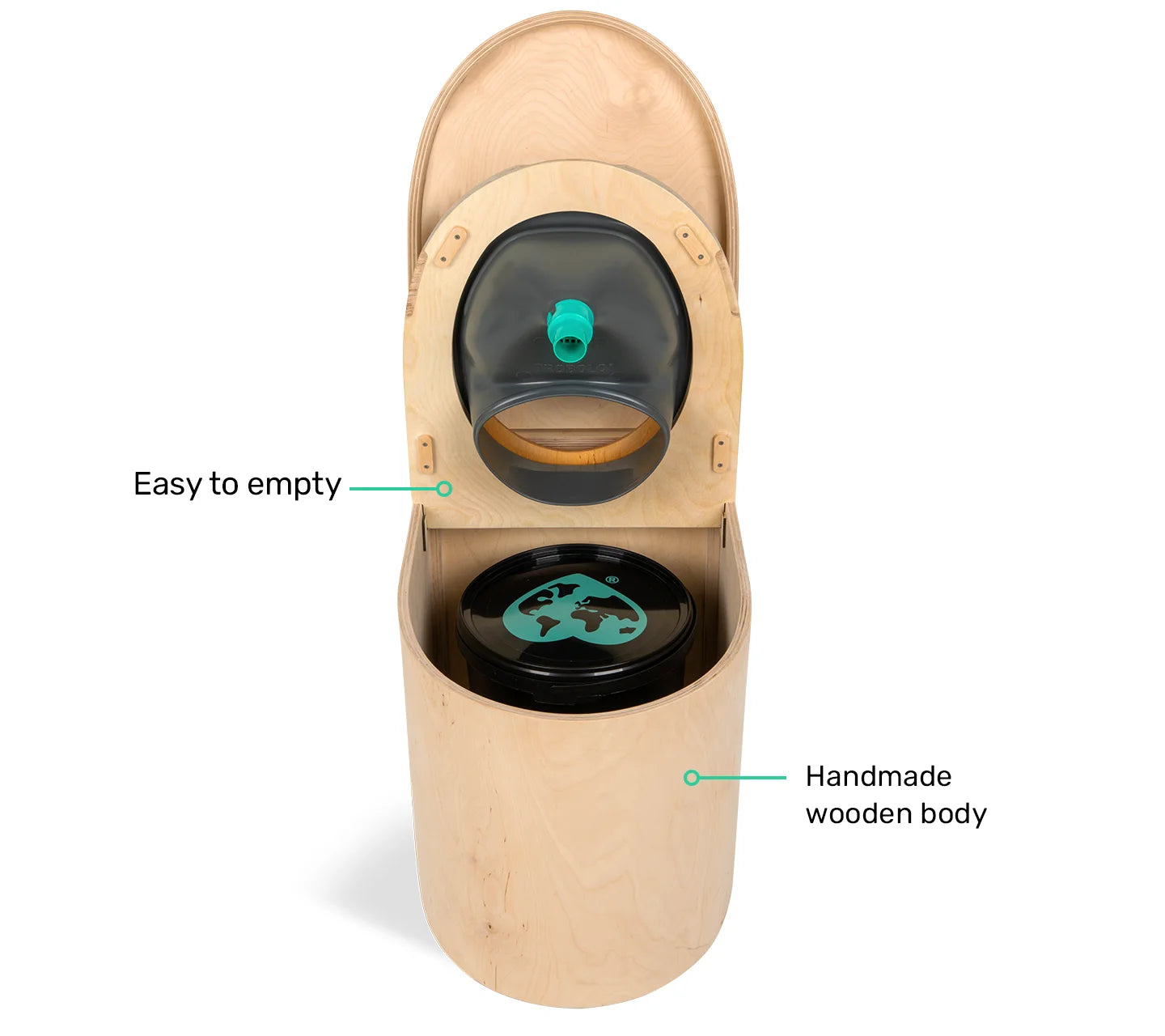 TROBOLO TinyBloem composting toilet  - Easy to empty