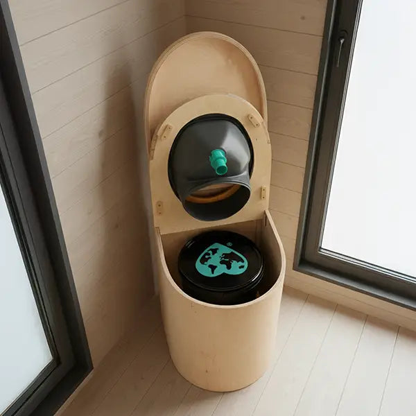 TROBOLO TinyBLoem binnenruimte van het droogtoilet