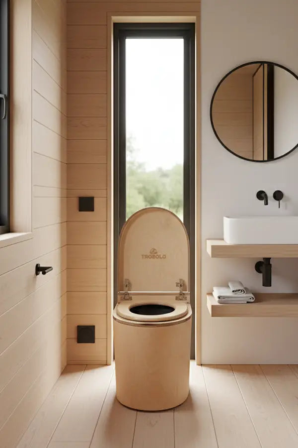 TROBOLO TinyBloem elegante WC a secco in tiny house