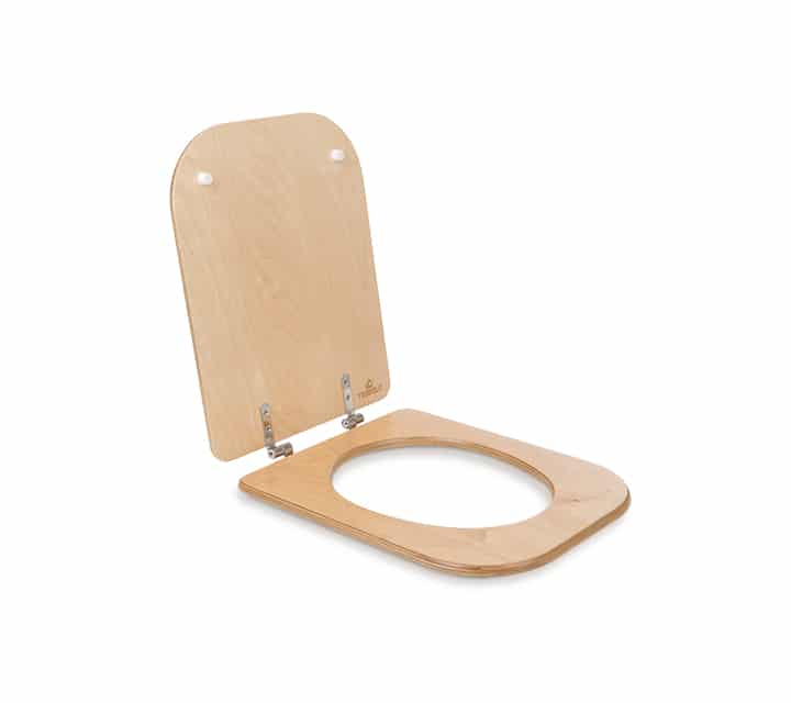 TROBOLO Wooden toilet seat with lid, open