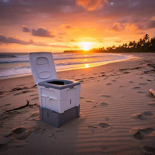 TROBOLO WandaGO P1 compct WC da compostaggio su una spiaggia