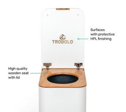 TROBOLO Silvabloem white composting toilet open