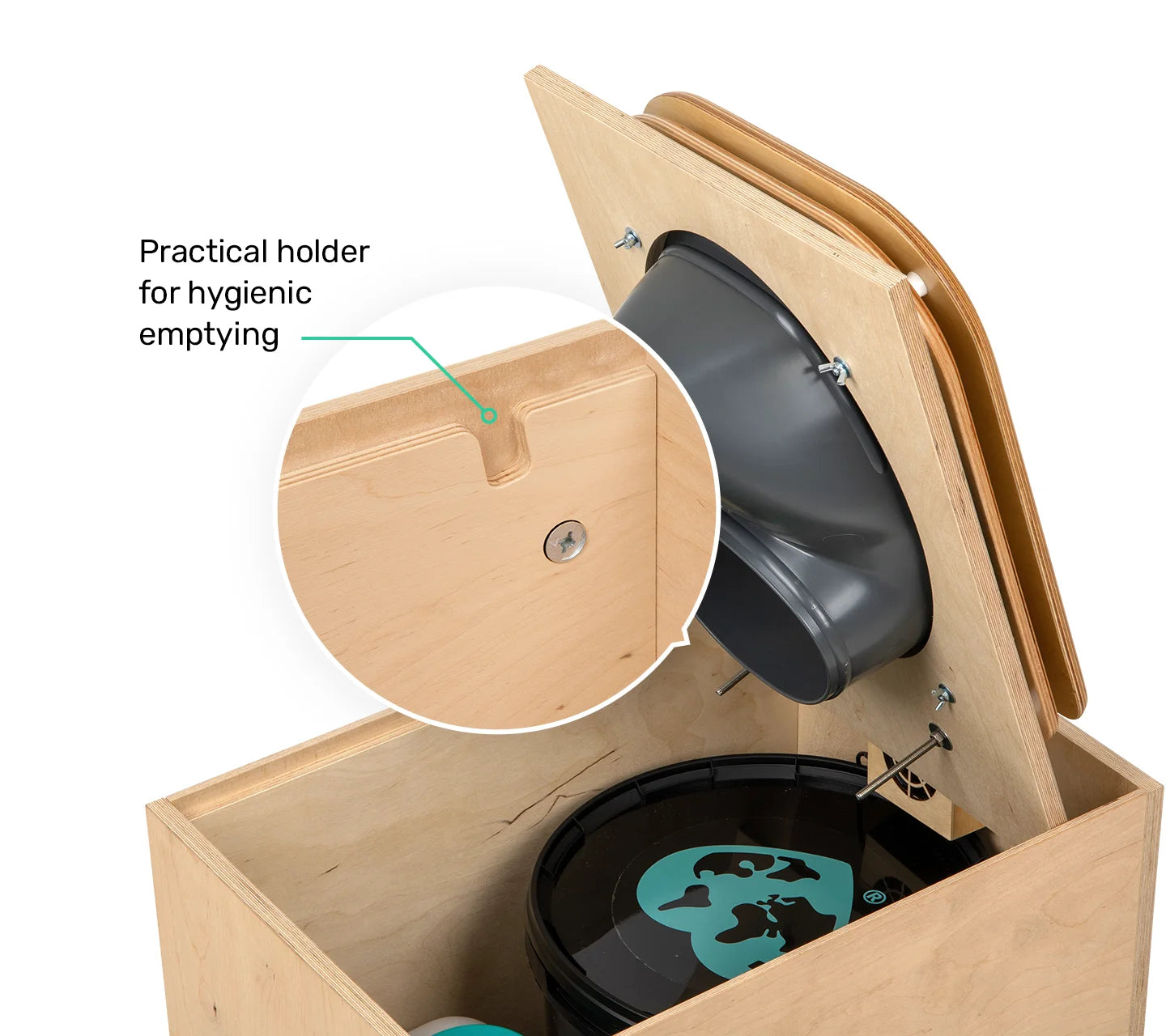 TROBOLO TeraBloem Plus composting toilet view for a detailed