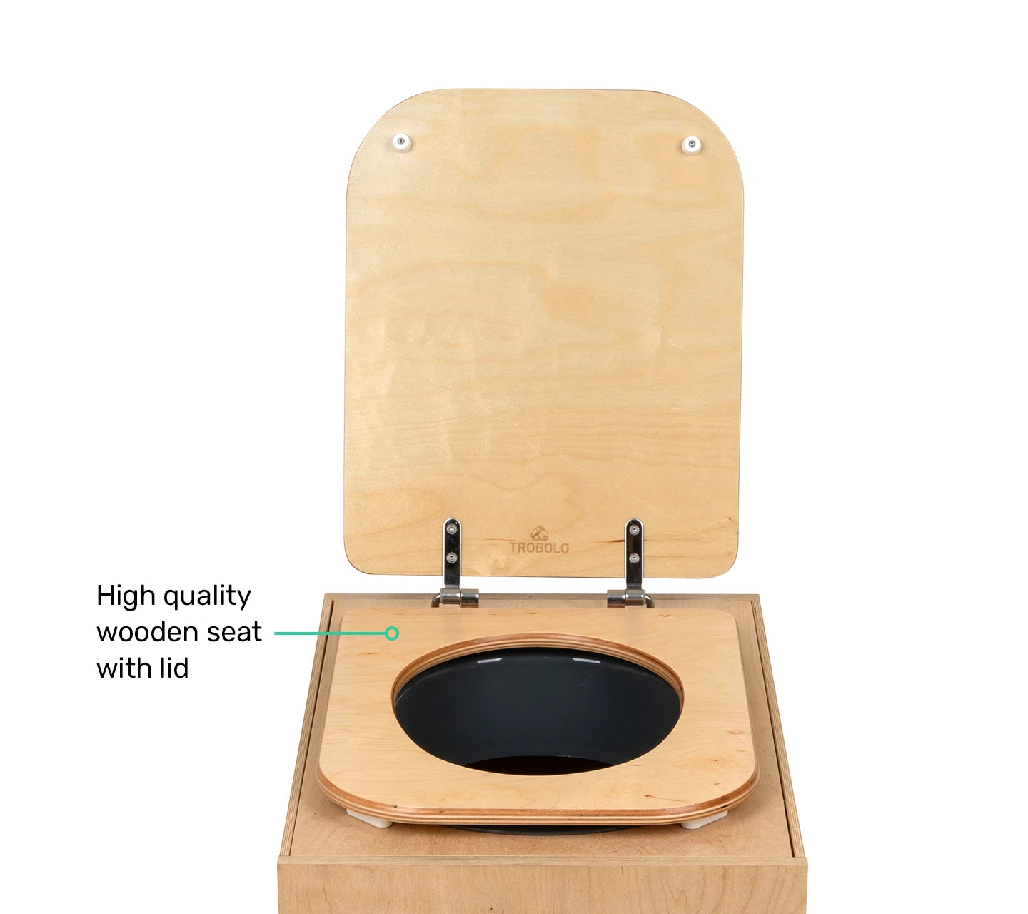 TROBOLO TeraBloem Plus composting toilet with wooden seat