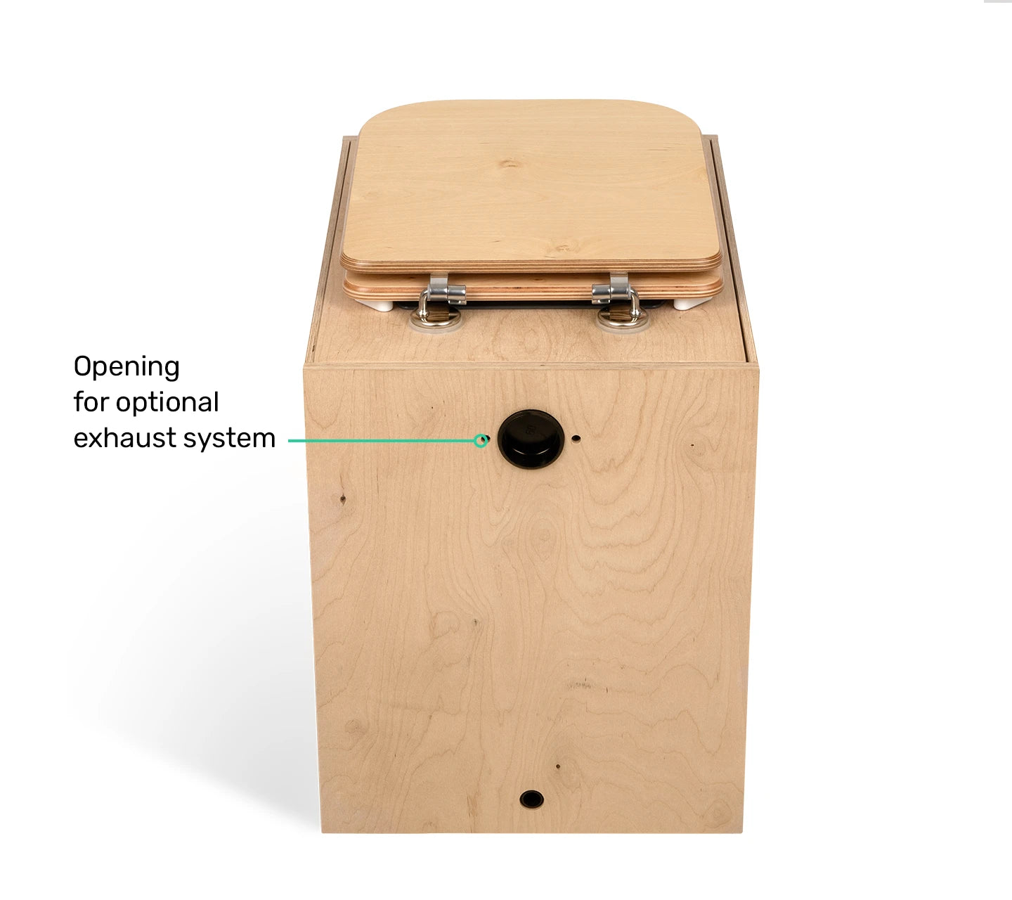 TROBOLO TeraBloem Plus composting toilet without exhaust system rear view