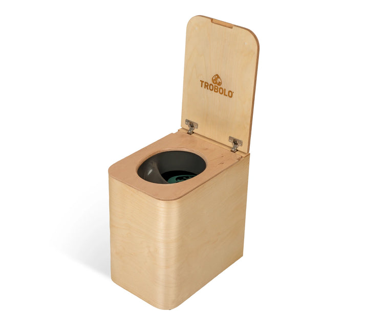 TROBOLO SilvaBlœm Trenntoilette aus Naturholz | Trockentoilette für Wohnwagen & Vans | Trockentrenntoilette mit optionalem Abluftsystem
