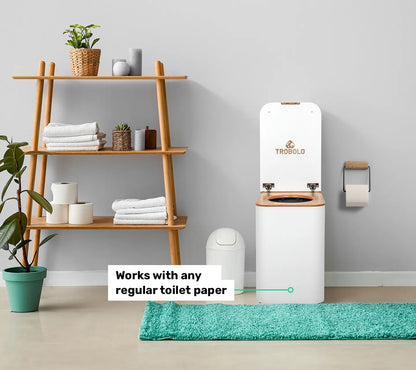 TROBOLO Silvabloem white composting toilet works with regular toilet paper