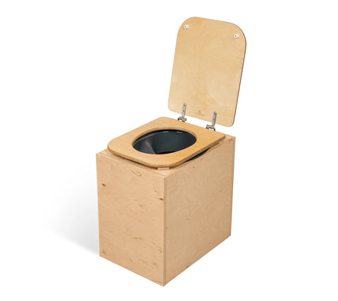 TROBOLO TeraBloem - Composting toilet and white plastic seat with lid