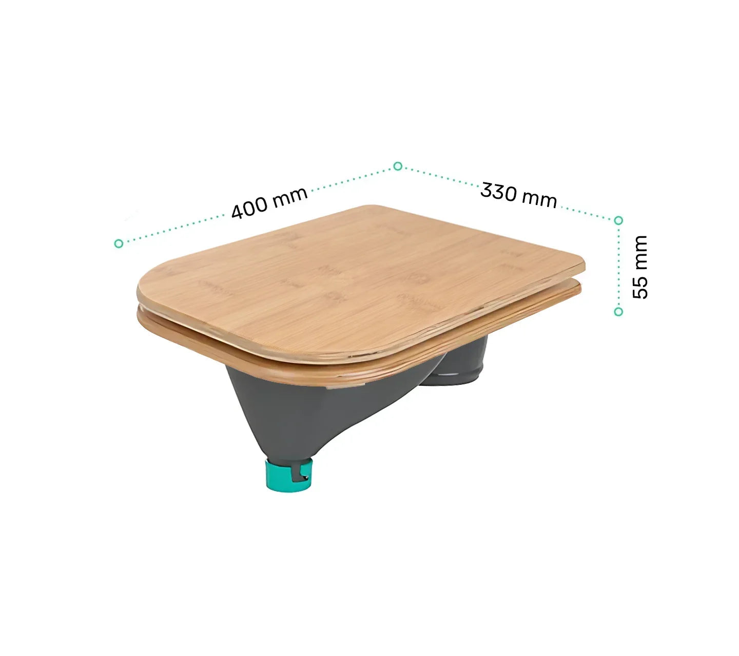 Composting toilet insert with wooden seat grey desat dimensions