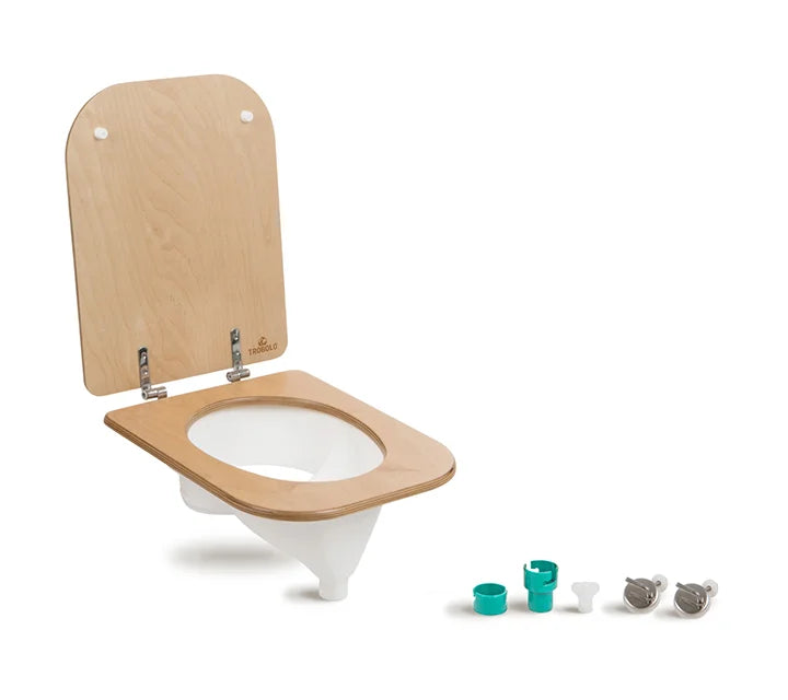 Composting toilet insert with wooden seat white scope of delivery