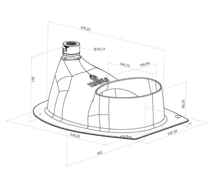 urine diverting toilets insert tchnical drawing all