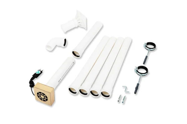 TROBOLO Electric exhaust system, front view set with white tubes