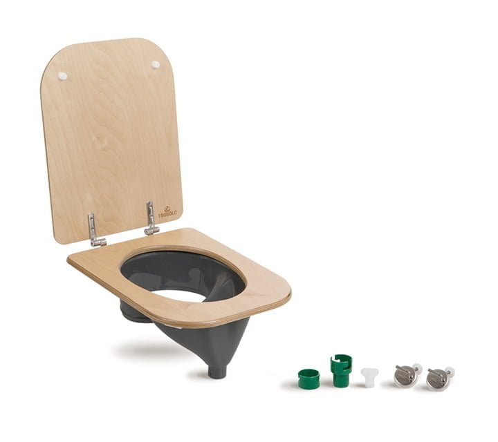 TROBOLO Set avec séparateur et siège de toilettes pour fabriquer soi-même des toilettes sèches