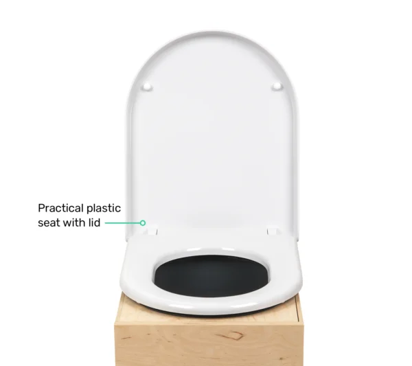 TROBOLO TeraBloem - Composting toilet and white plastic seat with lid