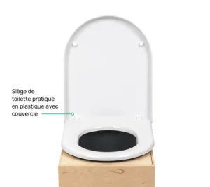 TROBOLO TeraBloem – Toilettes séche et siège en plastique blanc avec couvercles