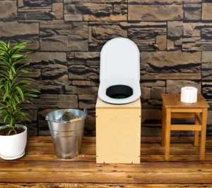 Composting toilet TROBOLO TeraBloem indoor bathroom