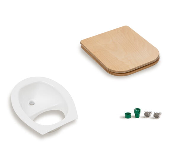 TROBOLO composting toilet insert (white) and wooden seat