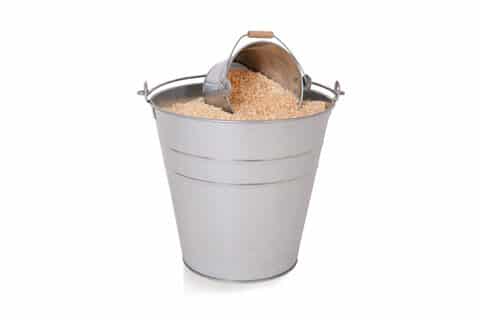 Zinc bucket set filled with litter