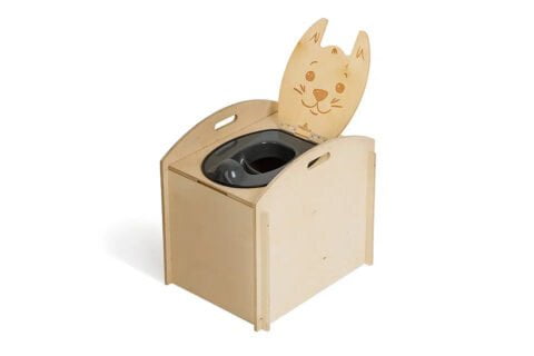 TROBOLO NinoBlœm – Composting toilet for children with carrying handles as a prefabricated kit.