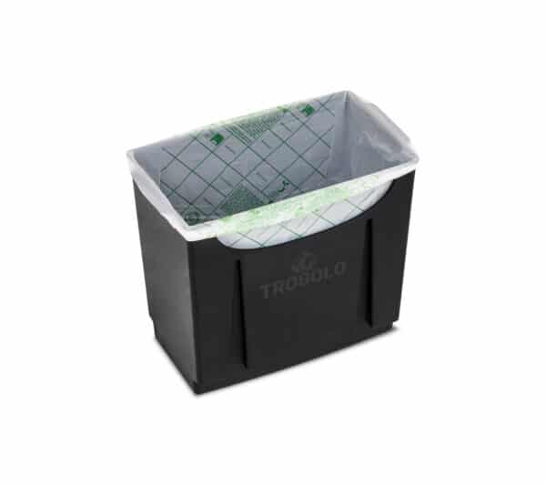 Minimalist camping toilet TROBOLO WandaGO Lite solid container with compostable inlays