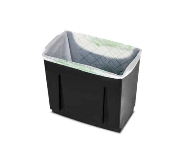 Solid container with compostable inlays