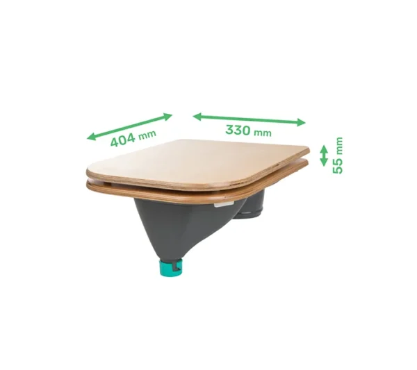 Urinableiter grau und Toilettensitz aus Holz - Dimension