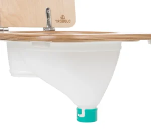 Séparateur d’urine blanc et siège de toilette en bois