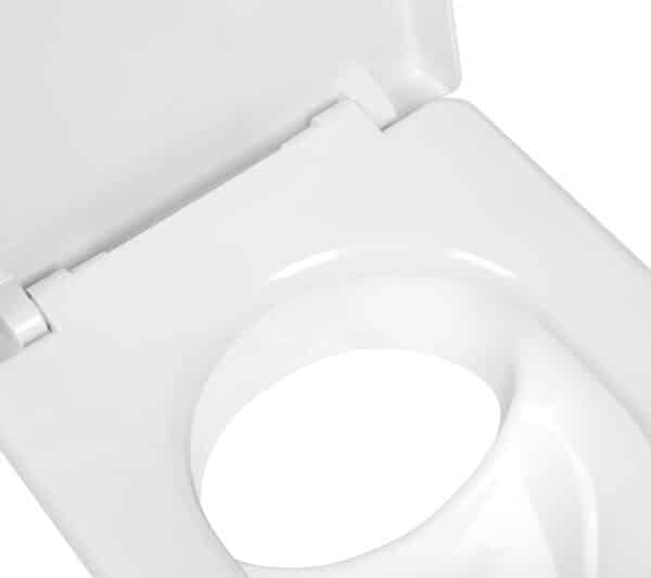 White separating toilets and white toilet seat