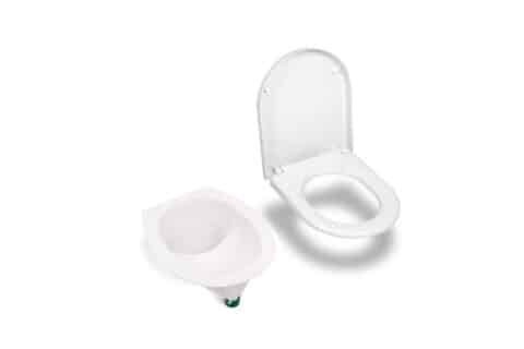 Urine diverter white and toilet seat white