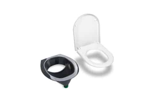 Urine diverter grey and toilet seat white