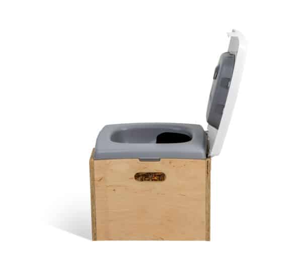 Mobile composting toilet TROBOLO TeraGO with toilet paper dispenser side view